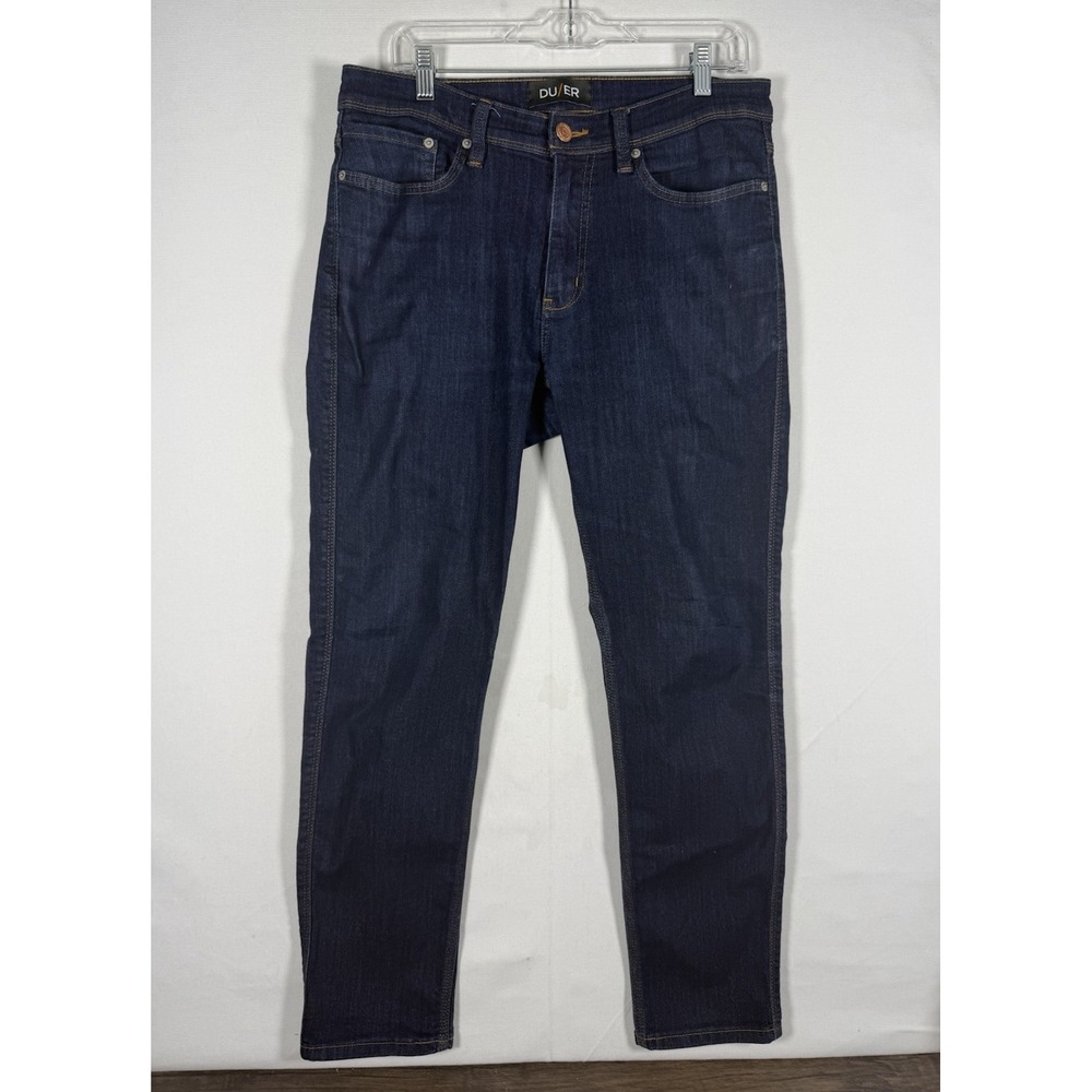 DU/ER L2X Slim Fit Jeans Dark Wash Denim Men's 34x30 Pants Performance DUER